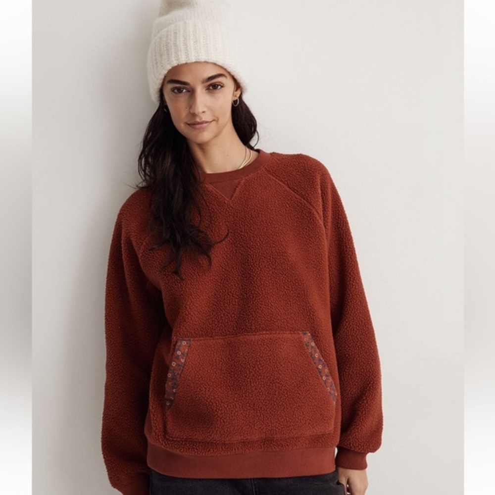 Madewell (Re)sourced Sherpa Sweatshirt: Quilted Edition Floral Patches M